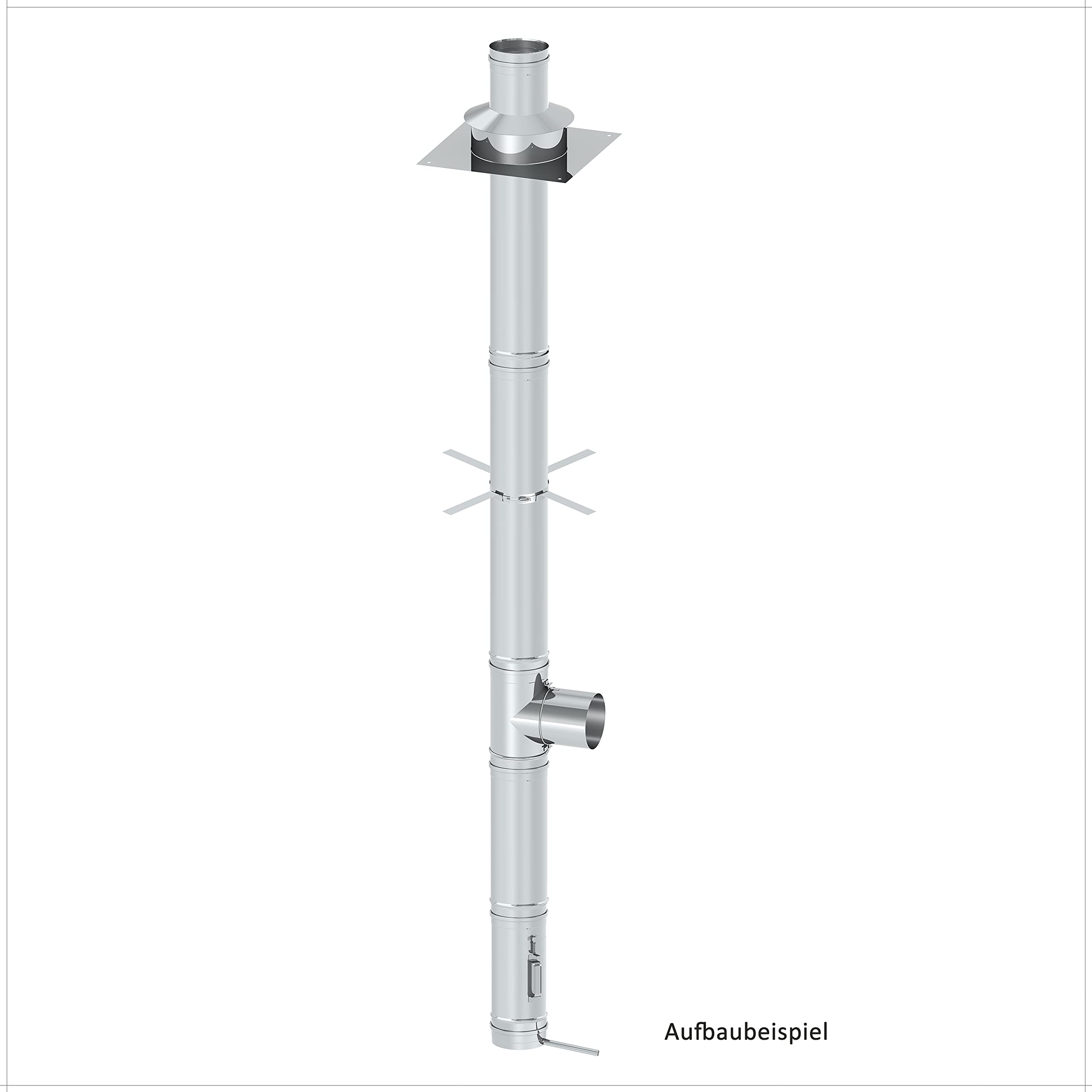 H&M Germany EW FU Edelstahl Sanierungsbausatz 10m Ø130mm 0,6mm Materialstärke Schornstein Kamin Einwandig Sanierung für gemauerten Kamin