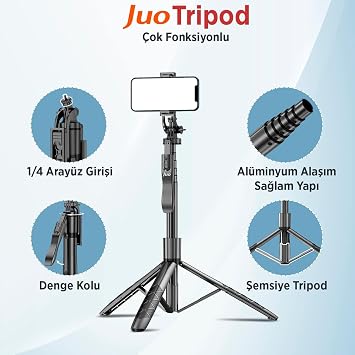 Juo JST40 Aluminum Tripod Monopod Selfie Stick Controlled Android iPhone GoPro Compatible