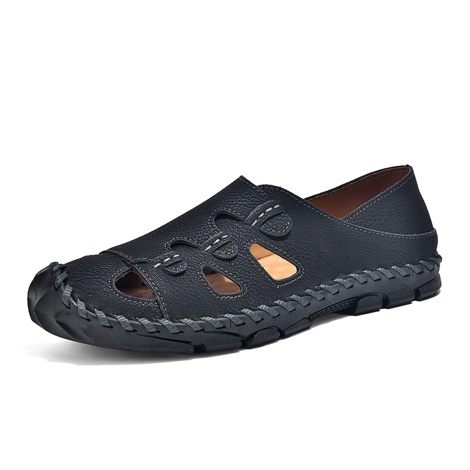 Sandalias Verano Hombre-Sandalias de verano con punta abierta, transpirables, informales, para caminar, ligeras, para la playa, cómodas para viajar.