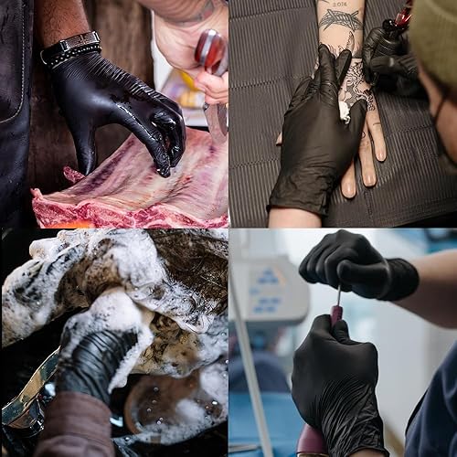 Miniatura 7 de Guantes desechables de nitrilo,Guantes de limpieza de goma sin látex 5 mil,Guantes de cocina seguros para alimentos Guantes de trabajo