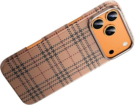 CONSTRAIN - iPhone 17 Pro Max ile uyumlu Kılıf Ultra Slim Kumaş Desenli Karbon Scots Kevlar Magsafe ile uyumlu Kapak