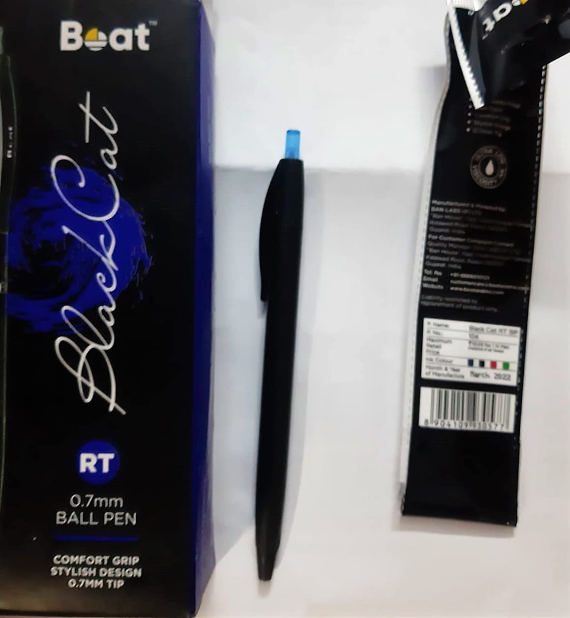 BOAT Black cat 0.7 RT Blue Ball Pen Set 20 Pens Amazon.in Office