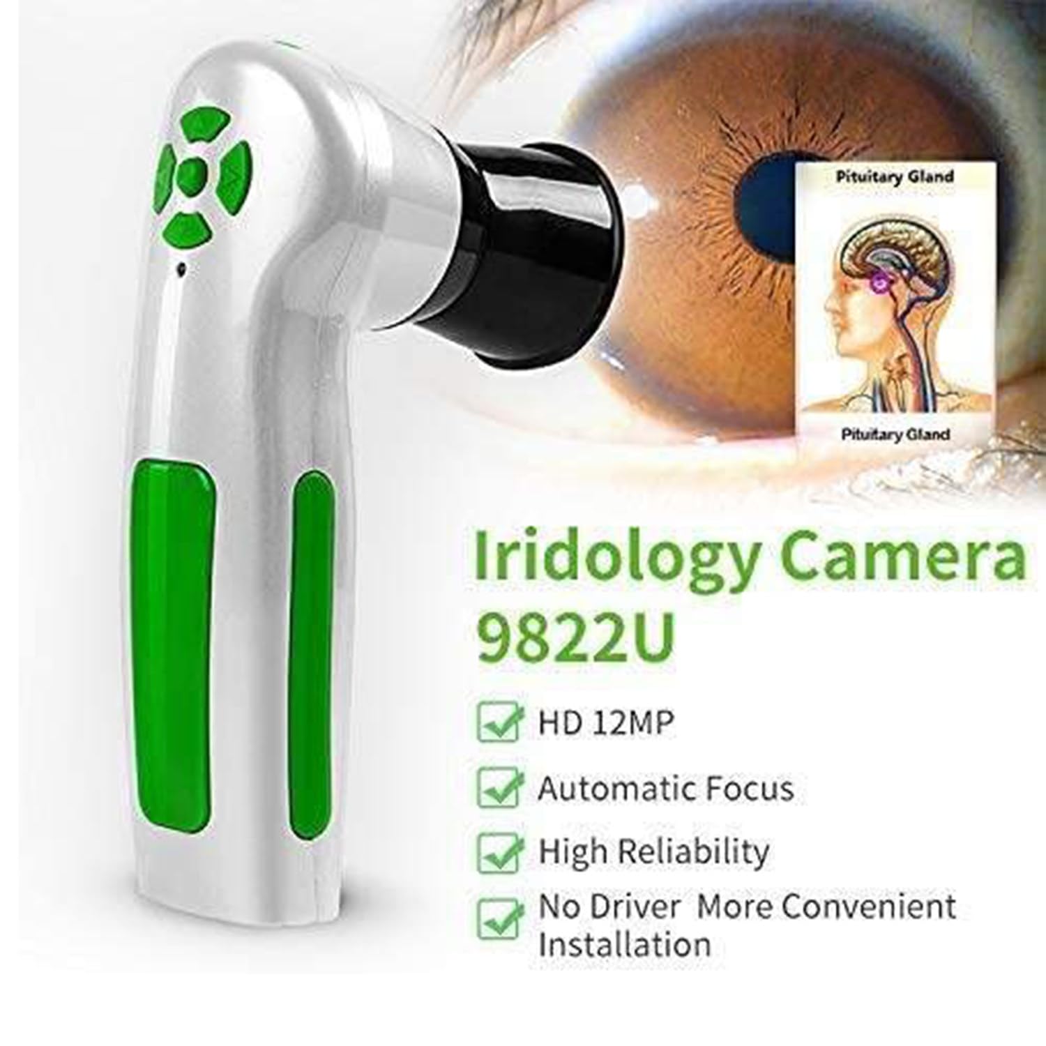 Kamera analizy Iris, przenośna kamera HD 12 m USB2.0, komputerowy wykrywacz tęczówki, analizator tęczówki z obiektywem Iris 30X HD i sterownikiem, bezpłatne oprogramowanie do analizy