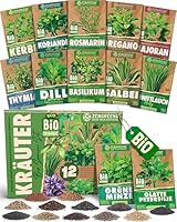 ZenGreens® - Bio Kräuter Samen Set - 12 Kräutersamen für den einfachen Anbau im Garten, Balkon oder Hochbeet - Pfalnzensamen - Saatgut