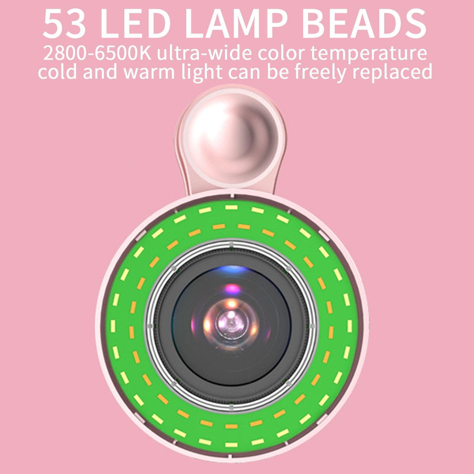 Kit Obiettivo Macro Con Luce LED Per Smartphone, Clip Regolabile, 3 Livelli Di Luminosità, Ricarica USB, Per Selfie E Dettagli