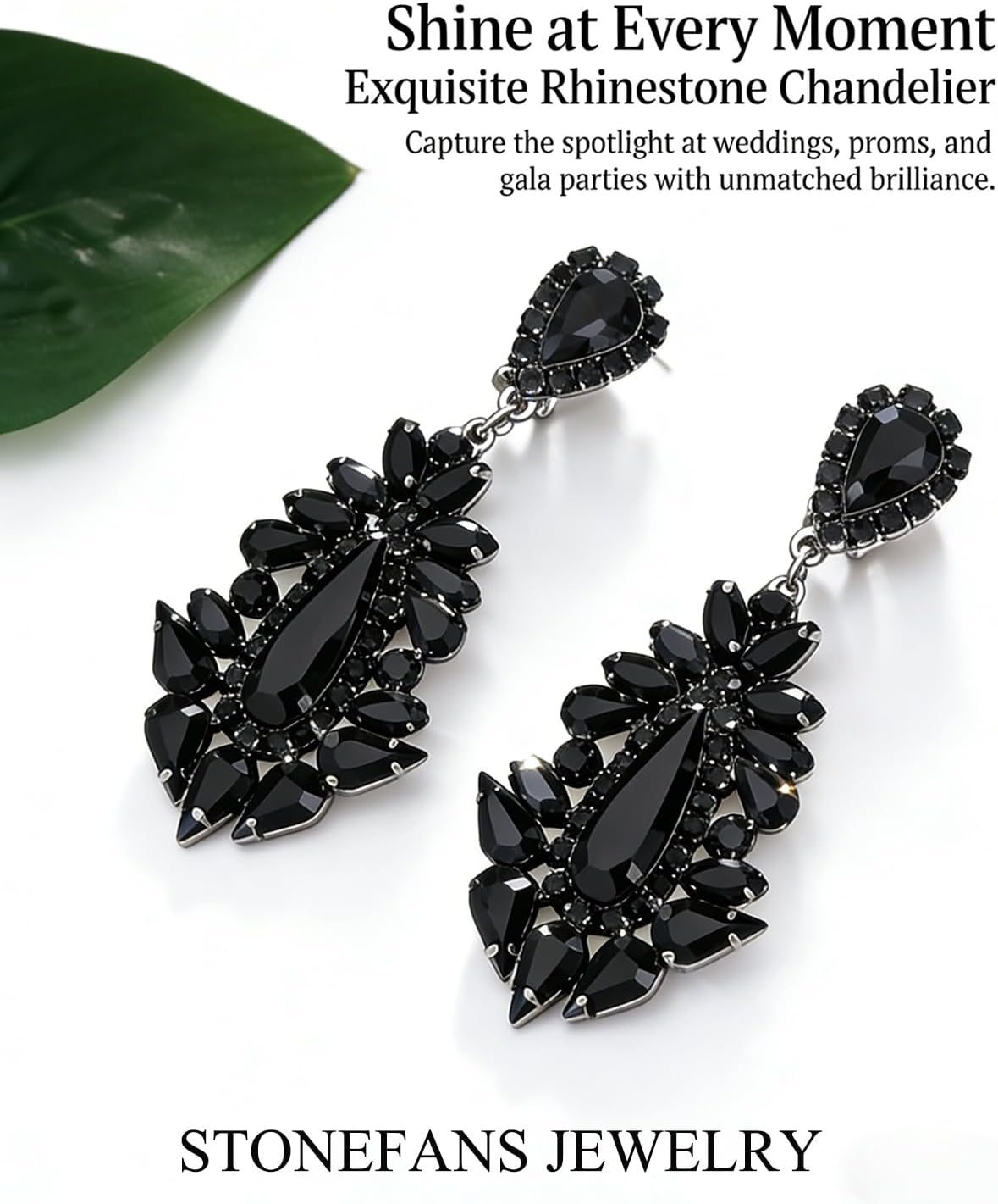Large Rhinestone Chandelier Earrings for Women - Statement Teardrop Crystal Bridal Earrings Trendy Formal Prom Wedding Jewelry Gifts