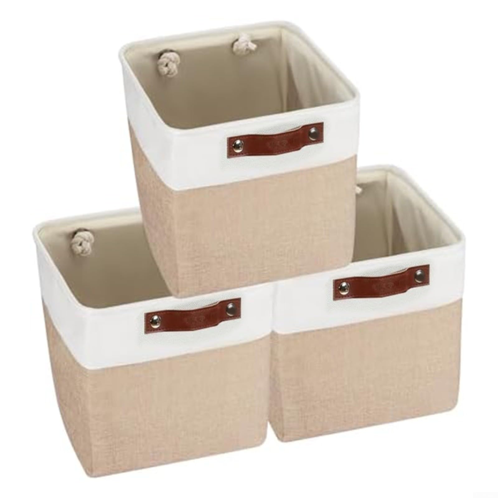 Panier de rangement pliable anti-désordre boîte en lin EVA pour armoire et livres