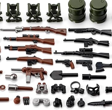 WW2 Weapons Pack US Army Set Military Gear Piece Kit for Soldier Figures