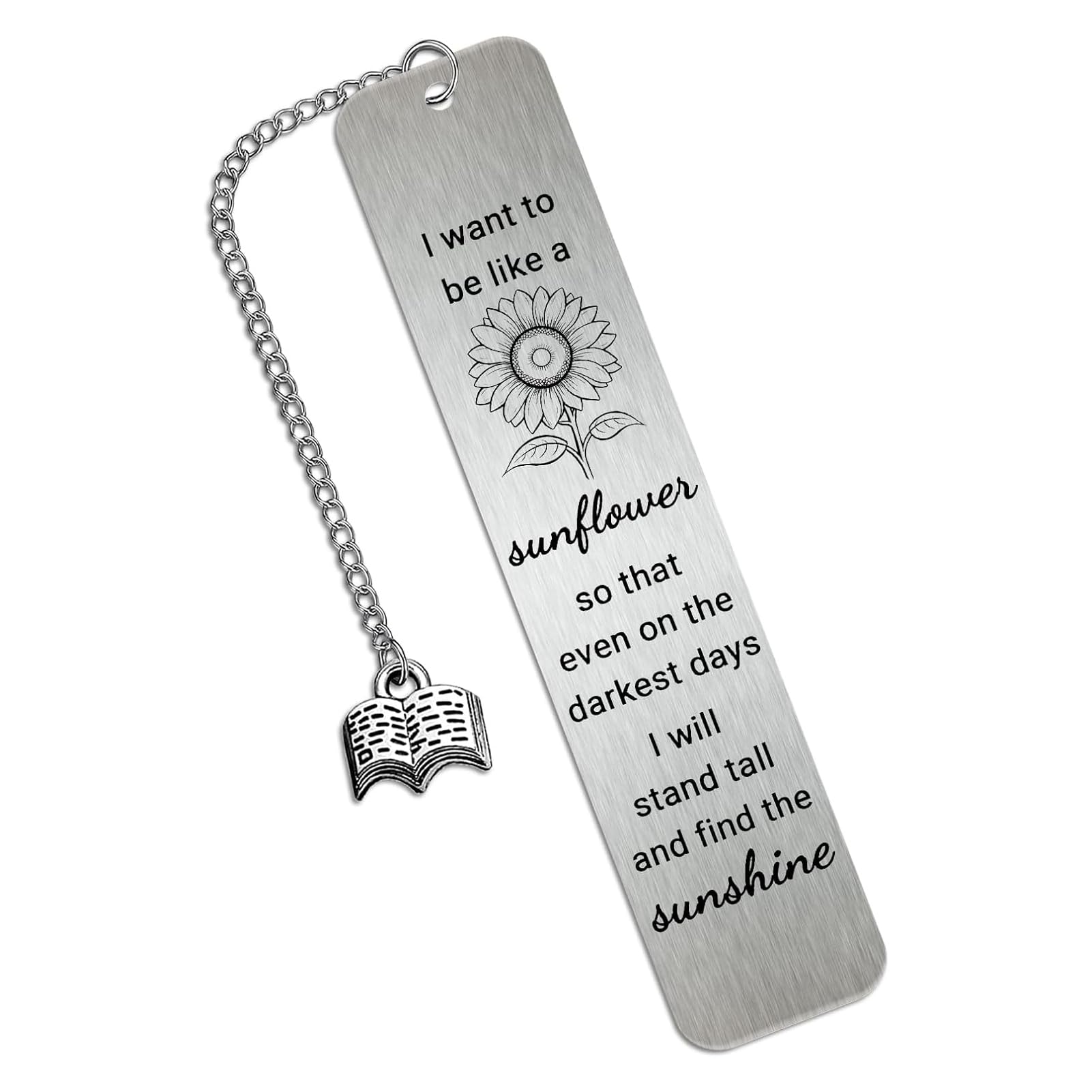 Sunflower Bookmark Gifts for Women, Inspirational Metal Book Marks, Cute Floral Bookmarks for Reading, Sunflower Sunshine Teacher Appreciation