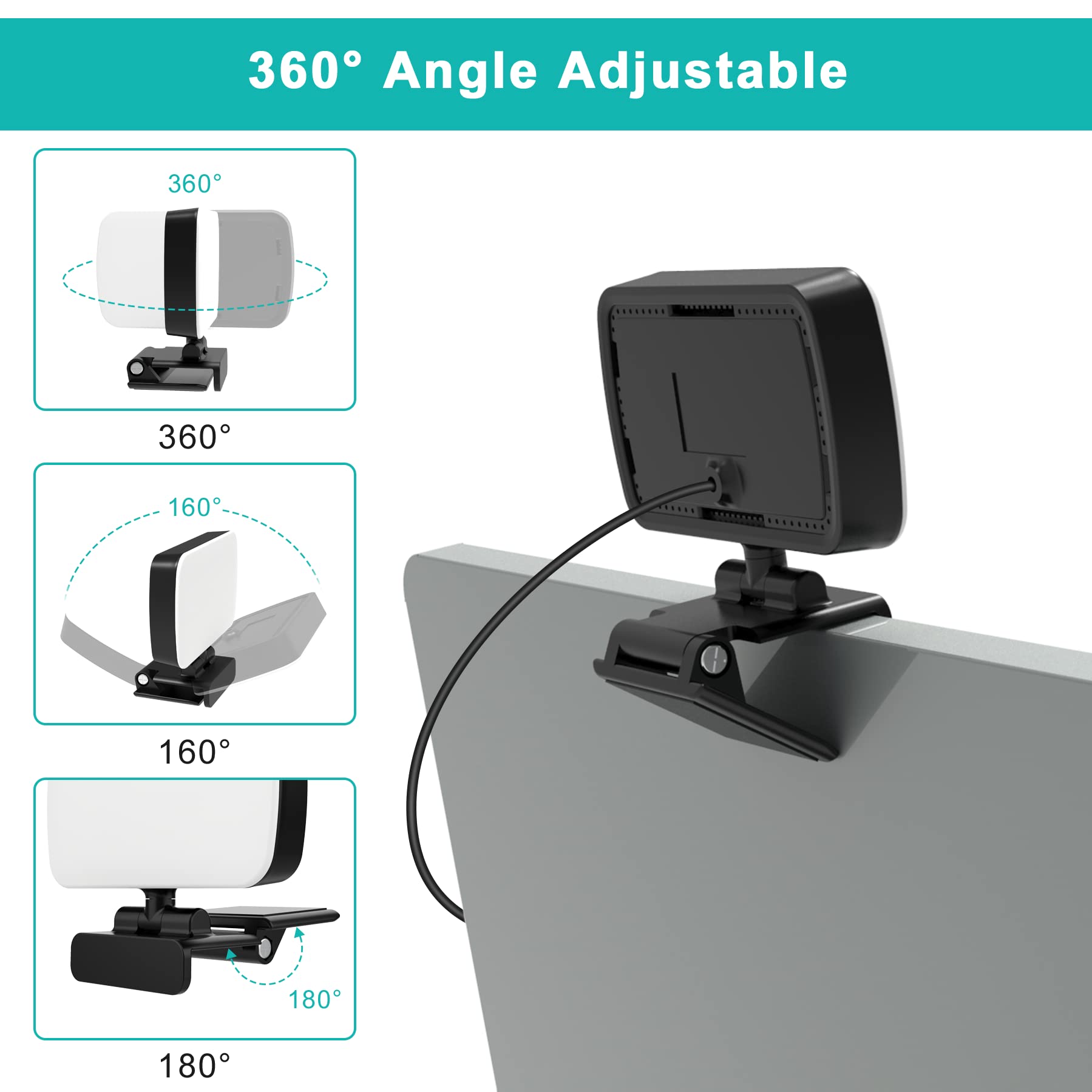 Kit De Iluminación De Videoconferencia Con 10 Niveles De Brillo Y