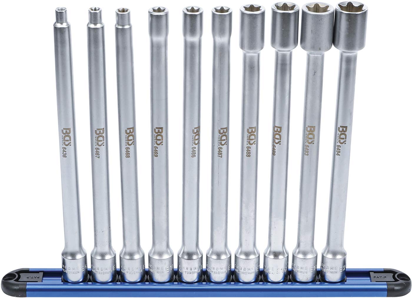 BGS 70026 | Juego de llaves de vaso E-Torx | XXL | entrada 10 mm (3/8") | E6 - E20 | 10 piezas