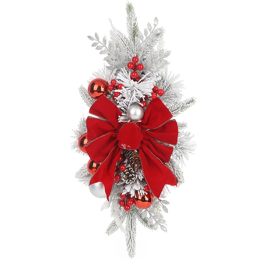 Guirlande de couronne de Noël artificielle lumineuse et dense pour fêtes
