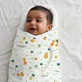 TIDY SLEEP Baby Swaddle Wrappper Adjustable for Newborn || 100% Cotton Soft || Newborn Blanket for 0-3 Months (Jungle Sa