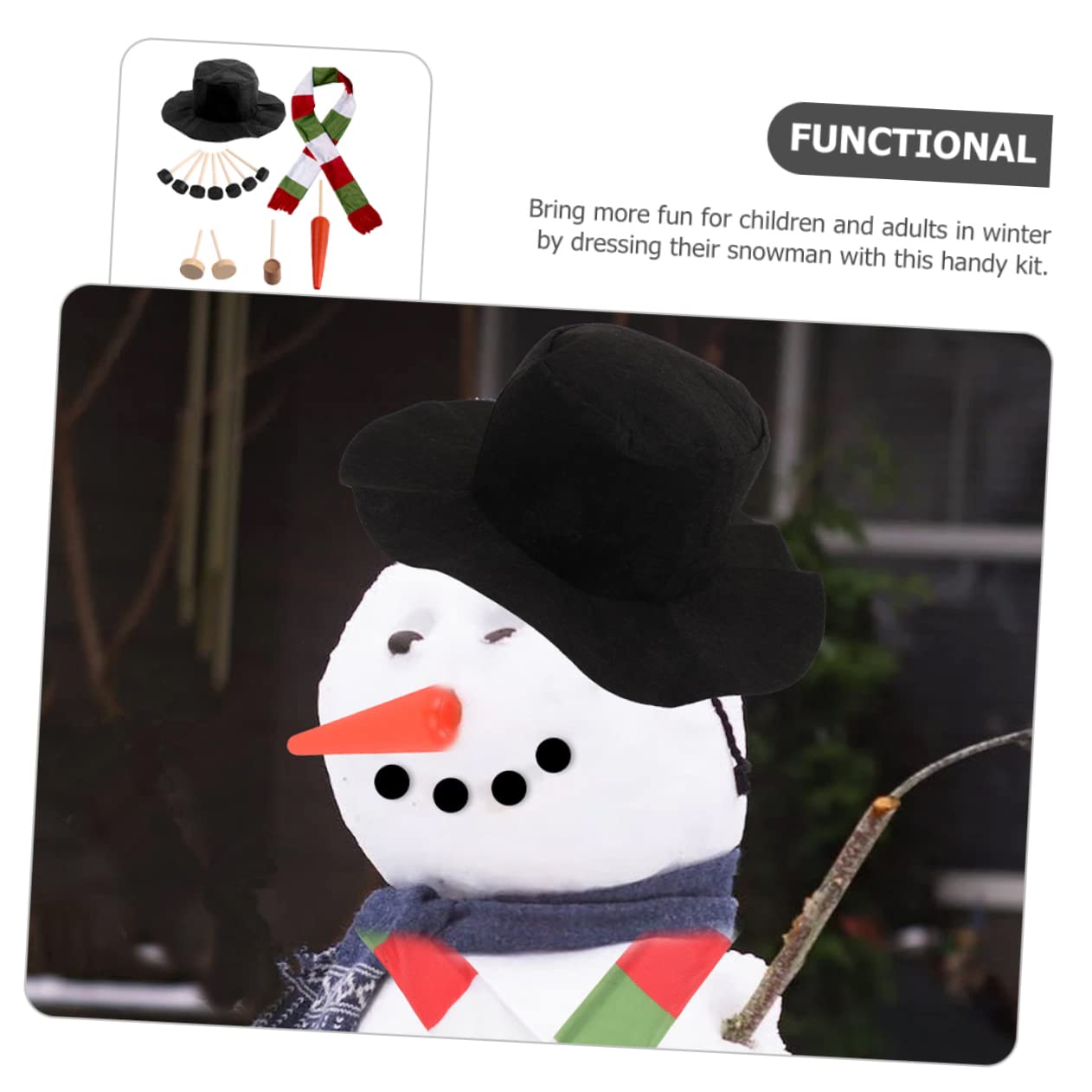MAGICLULU 5 Juegos disfrazarse de muñeco de Nieve Kit para Hacer muñecos de Nieve Accesorios para Vestir muñecos de Nieve navideños Christmas Accesorio Festivo Apoyo Festivo