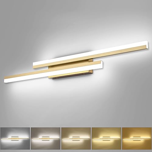 Vista 20 de PRESDE Barra de luz LED de tocador de 32 pulgadas, accesorios de iluminación de baño de níquel cepillado, iluminación moderna sobre espejo 5CCT