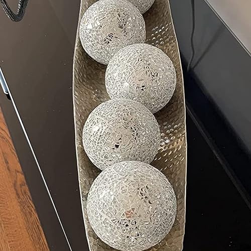 Miniatura 5 de Bolas decorativas para cuencos, bolas decorativas de 3.15 pulgadas, orbes y esferas decorativas agrietadas para rellenos de jarrones, centro de mesa