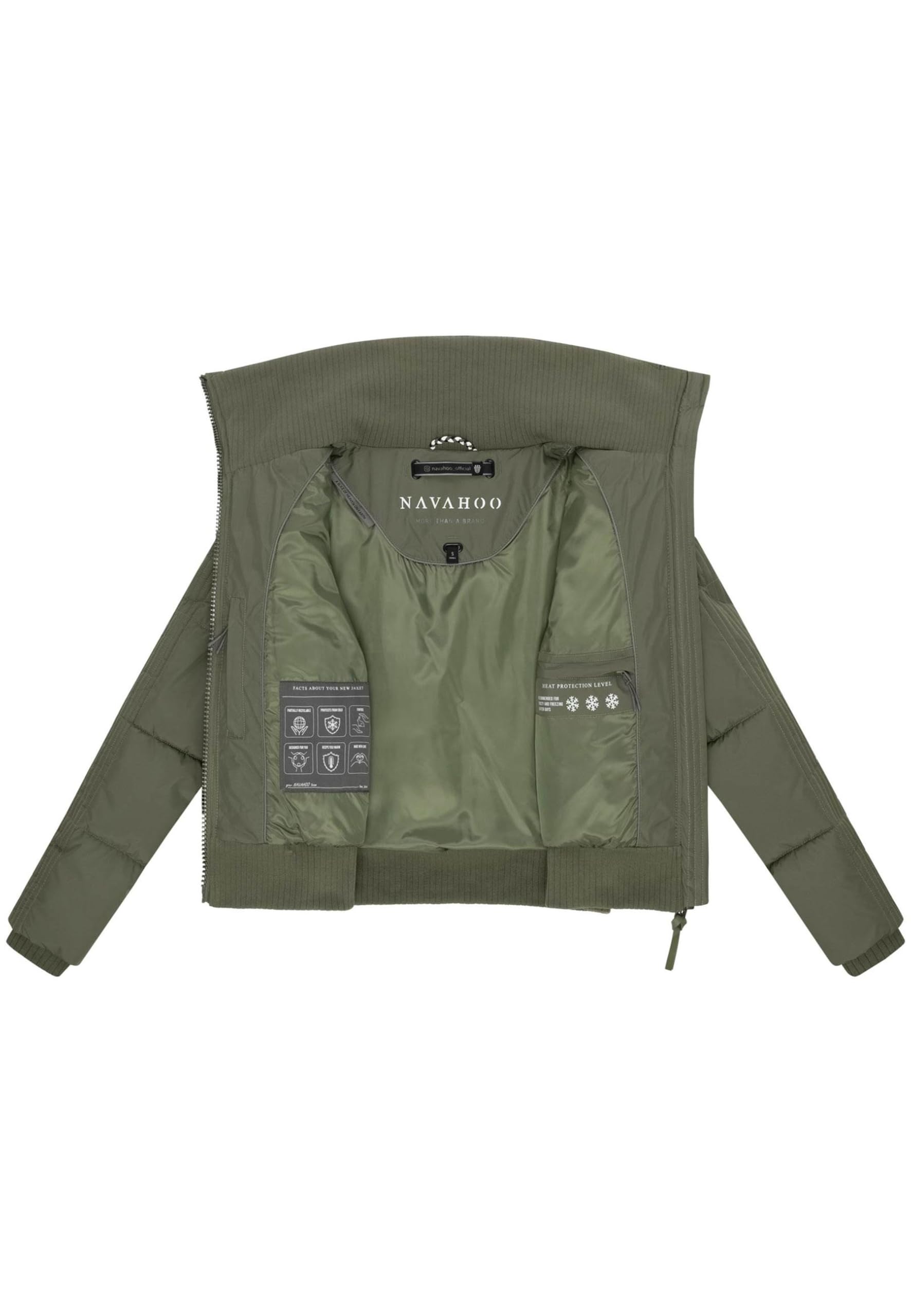 Navahoo Damen Winterjacke (XS-2XL) - mit Teddyfleece, hohem Kragen und 4 Taschen - N100