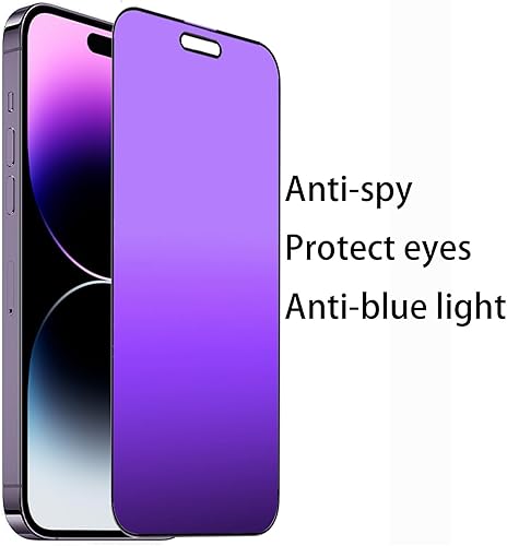 Miniatura 7 de 2 piezas de vidrio templado antideslumbrante de privacidad anti-azul para iPhone 14 Pro Max Protector de pantalla anti-espía mate anti-espía