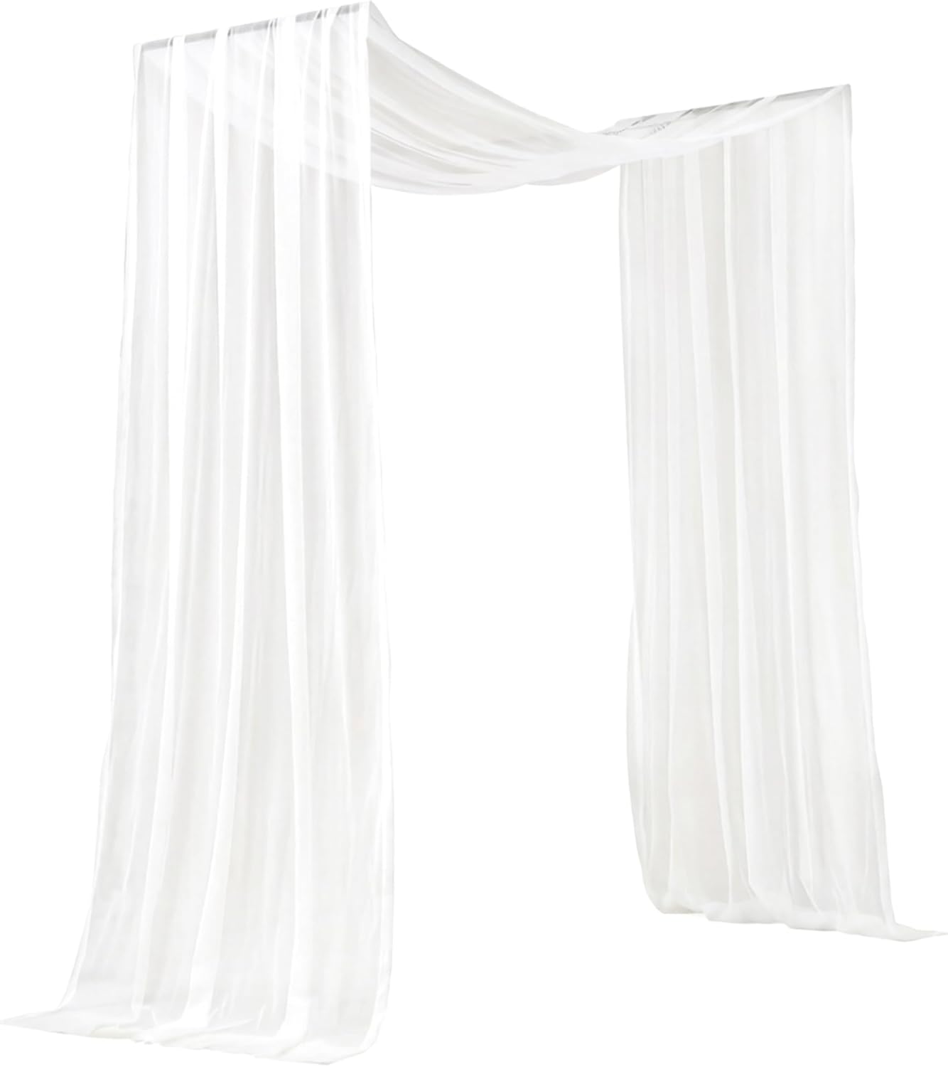 2PCS Sheer Canopy Bed Curtains, Lightweight Elegant White House Bed Canopy Curtains, 51.97x204.72 Inch.