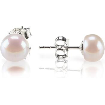 PAVOI Sterling Silver AAA+ Quality Handpicked Freshwater Cultured Stud Pearl Earrings