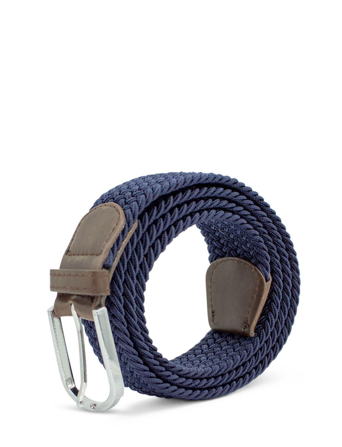 Chums Elasticated Stretchy Belt with Braided Design Navy