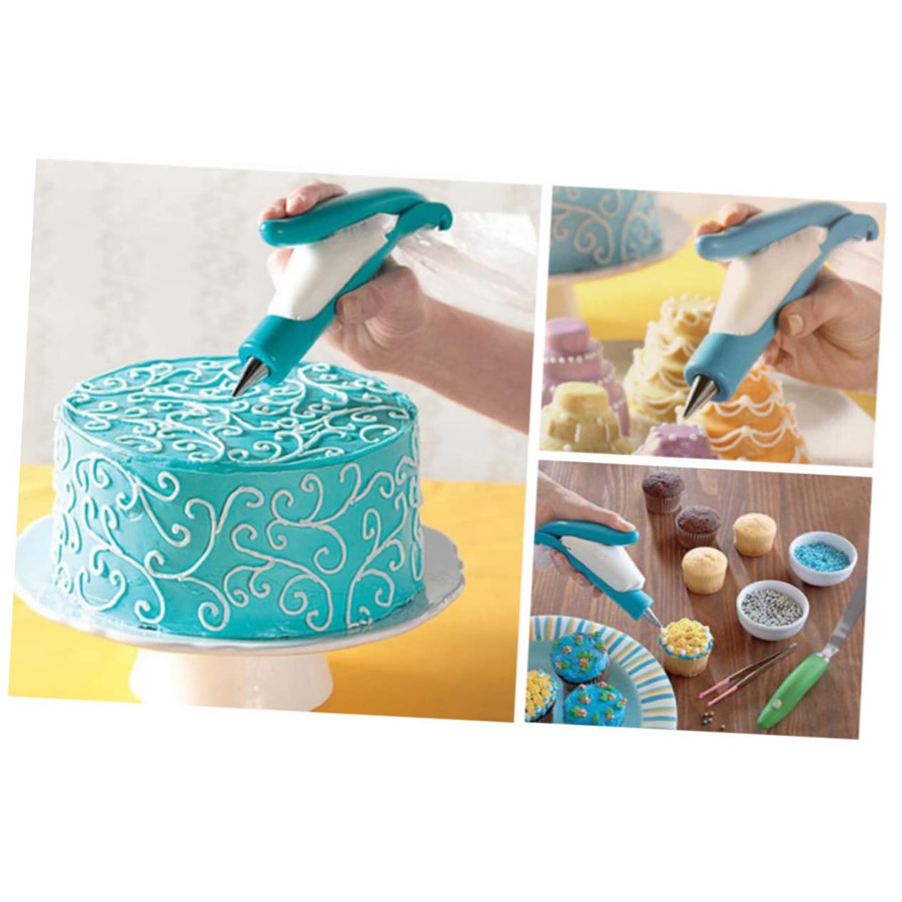 Cabilock 18 Piezas reposteria utensilios manga pastelera toppers para tartas Decoración de pasteles herramientas de fontaneria Decorar pluma decorativa suite Reutilizable