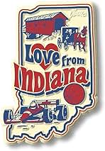 Love from Indiana Vintage State Magnet by Classic Magnets, 3D Rubber Vintage-Style Collectible Souvenirs and Gifts Made in The USA, 2