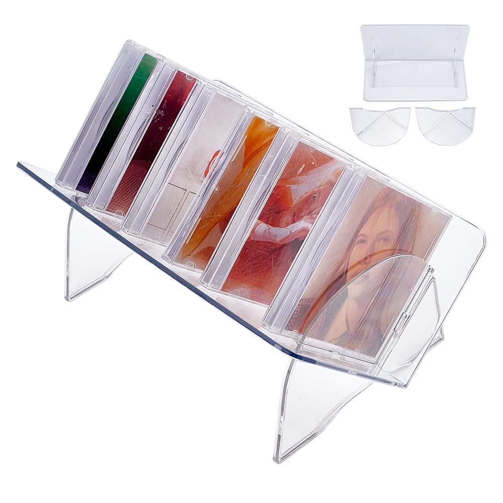 1 juego de soporte para DVD, estante de almacenamiento de CD, estante acrílico para libros, estantería de escritorio, transparente, 31 x 18 x 13,8 cm, para libros, CD, DVD, almacenamiento de