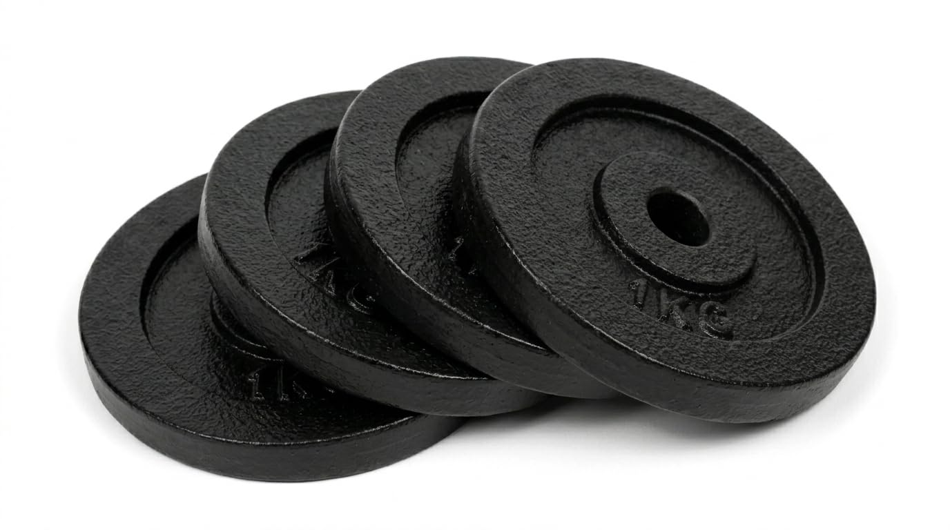 Cast Iron Weight Plates for Home Gym (Centre Hole 30mm)– Standard Gym Plates for Strength Training, Durable & Rust-Resistant, Multiple Weight Options | From the House of Healthycliq | Sedex Certified | Bodybuilding Fitness And Core Fitness (4KG (1KG X 4), Cast Iron)-image-48