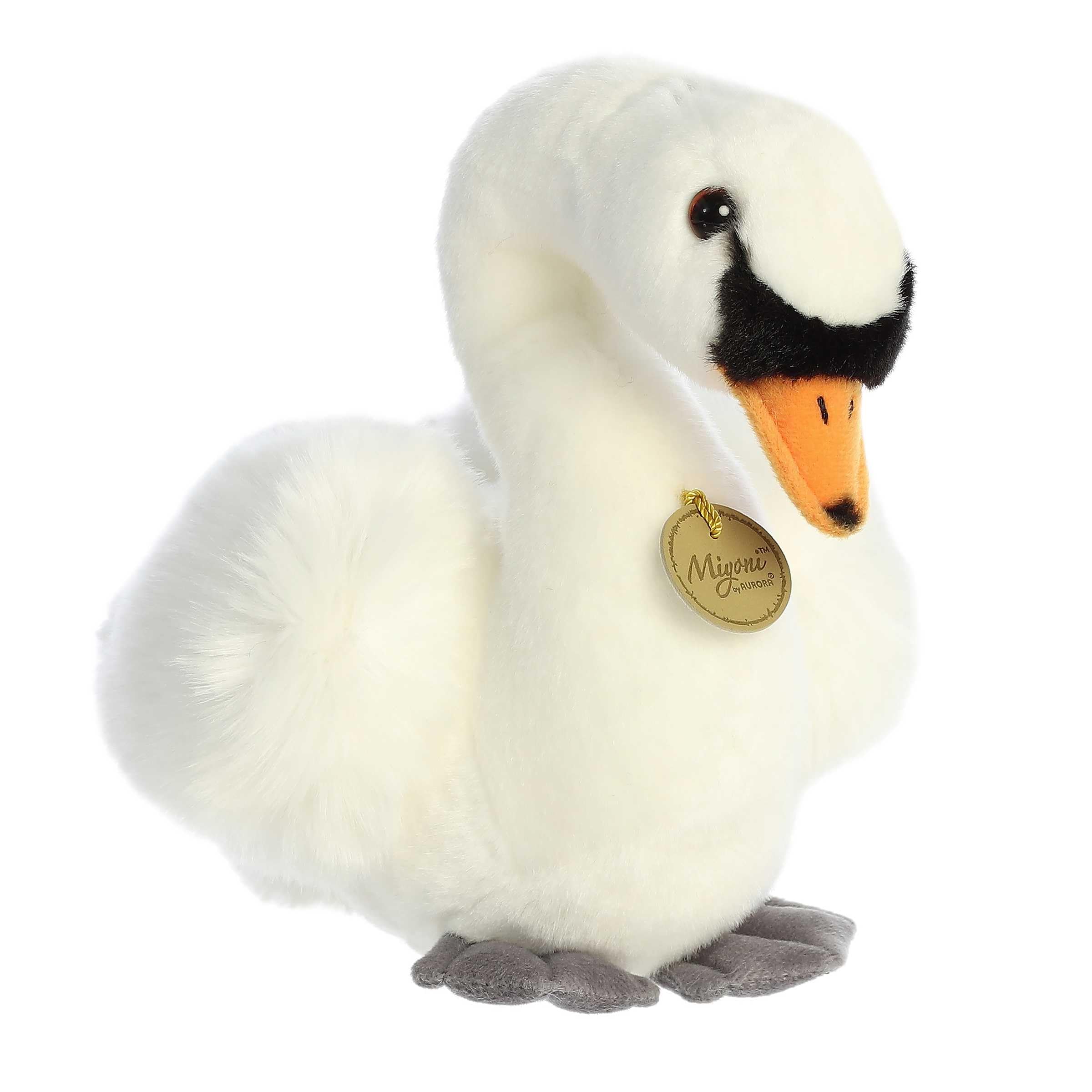 Aurora(r) Realistic Miyoni(r) Swan Stuffed Animal - Lifelike Detail - Cherished Companionship - White 11 Inches