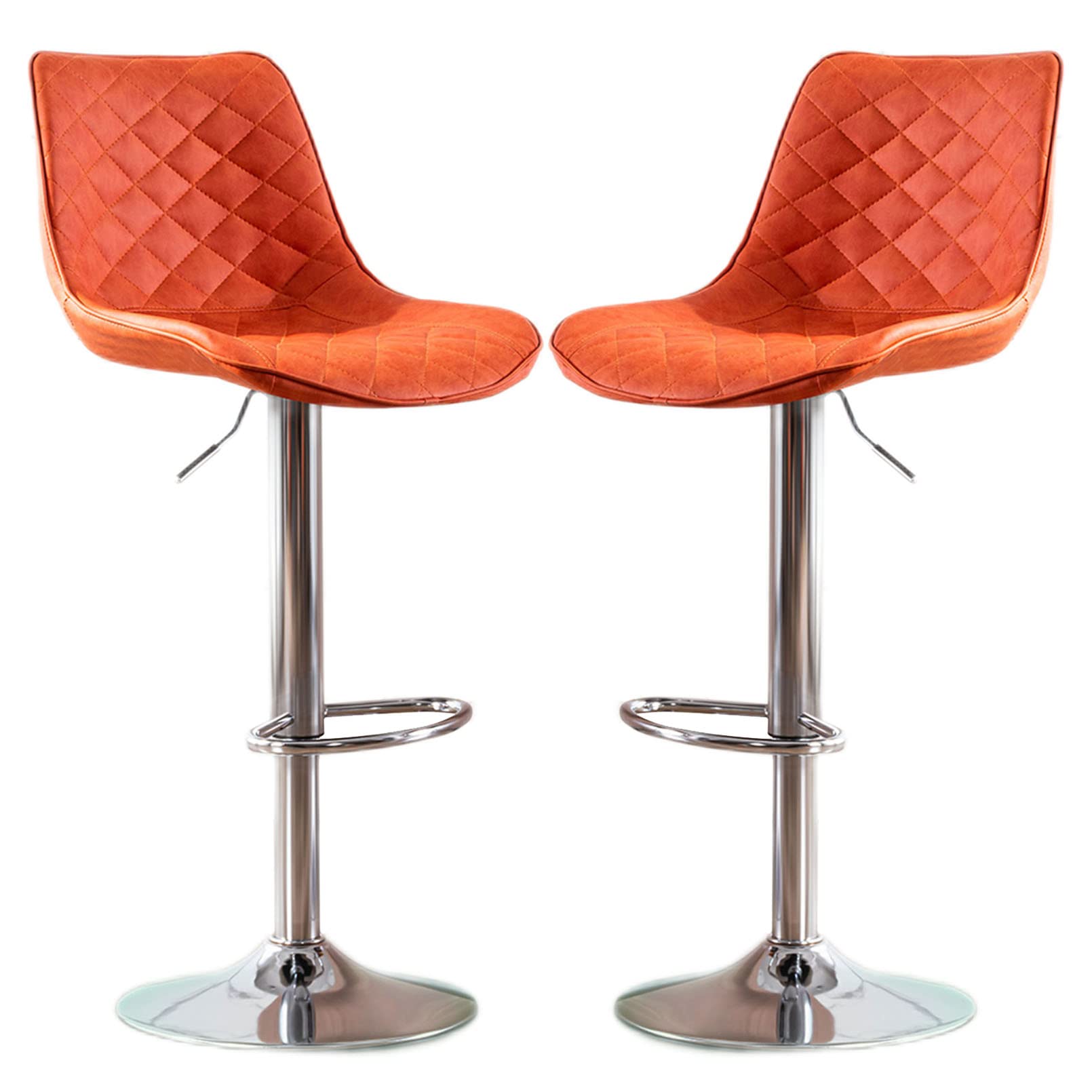 Chaises de bar de cuisine pivotantes rembourrées au design similicuir
