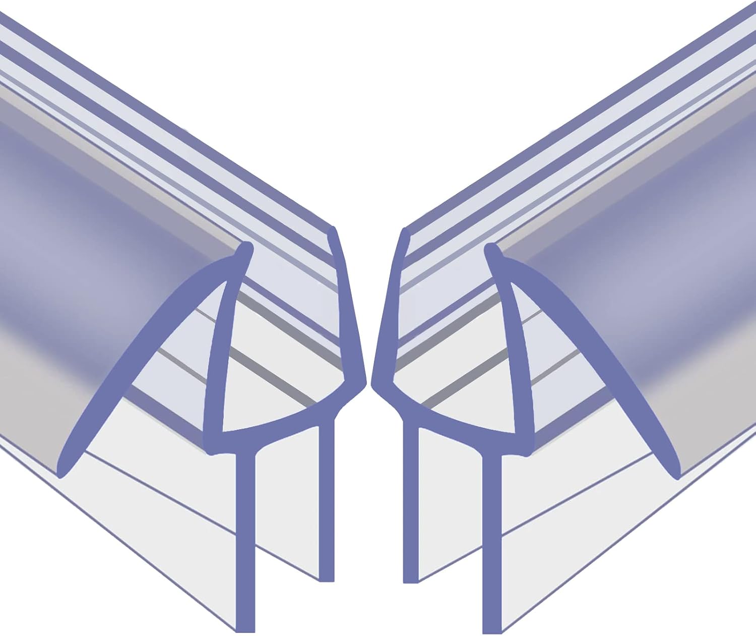 Larora Shower Door Bottom Seal, 4Pack Frameless Glass Shower Door Seal