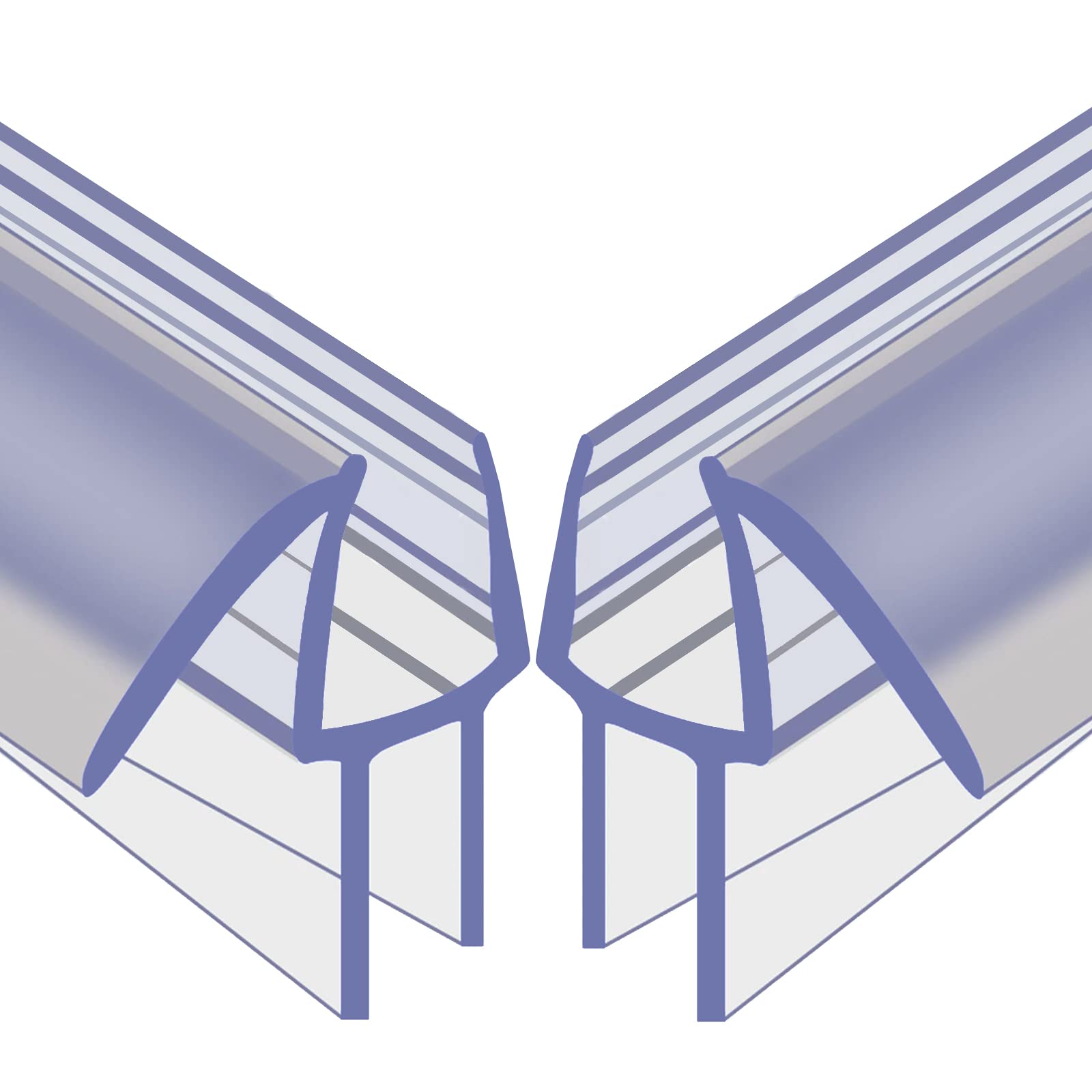 Photo 1 of 2-Pack Frameless Shower Door Bottom Seal,Larora Frameless Glass Shower Door Seal Strip,Suitable for 1/4 Inch Glass,78 Inch(39 Inch * 2) 1/4"x39"