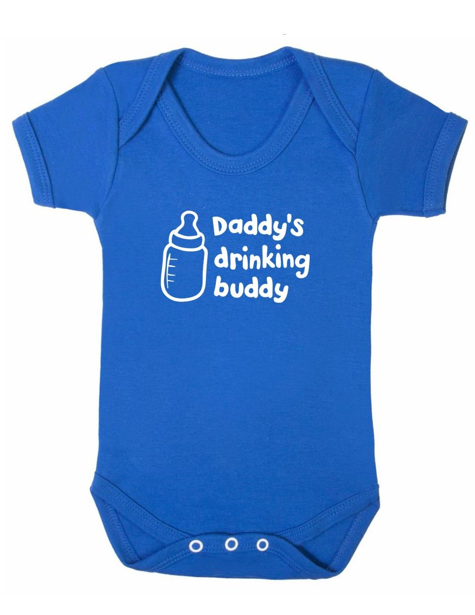 Art Hustle Men's Blue Daddy's Drinking Buddy Baby Boy Girl Unisex Short Sleeve Bodysuit (, 6-12M)