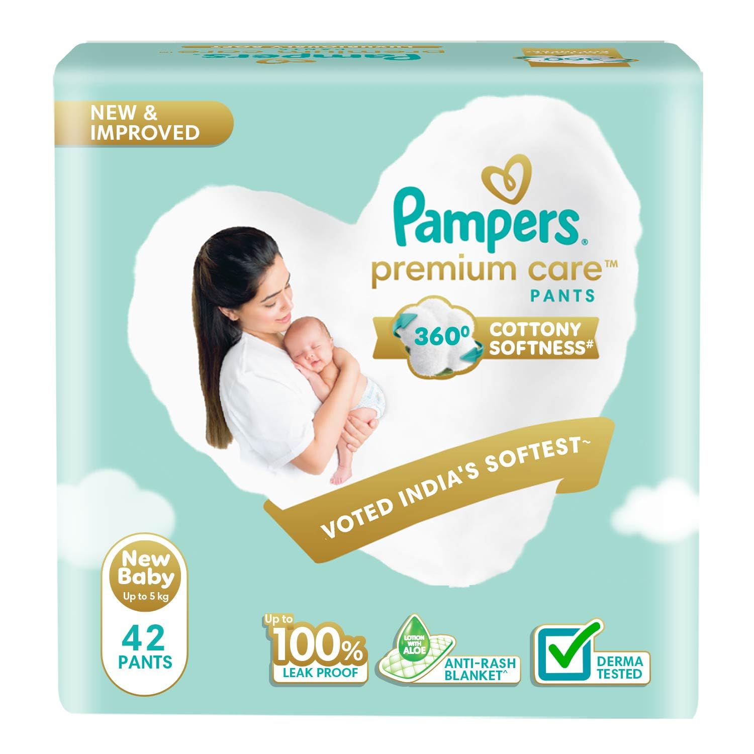 Pampers Premium Care Pant Style Baby Diapers, New Born/X-Small (NB/XS), 42 Count, 4-6kg, All-in-1 with 360 Cottony Softness Diapers (B0BZRWJ4SS) Amazon Price History, Amazon Price Tracker