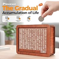 Vista 2 de Cash Vault Caja de ahorro de madera, caja de desafío de ahorro de madera, caja de ahorro de efectivo de madera, alcancía, caja de dinero de madera