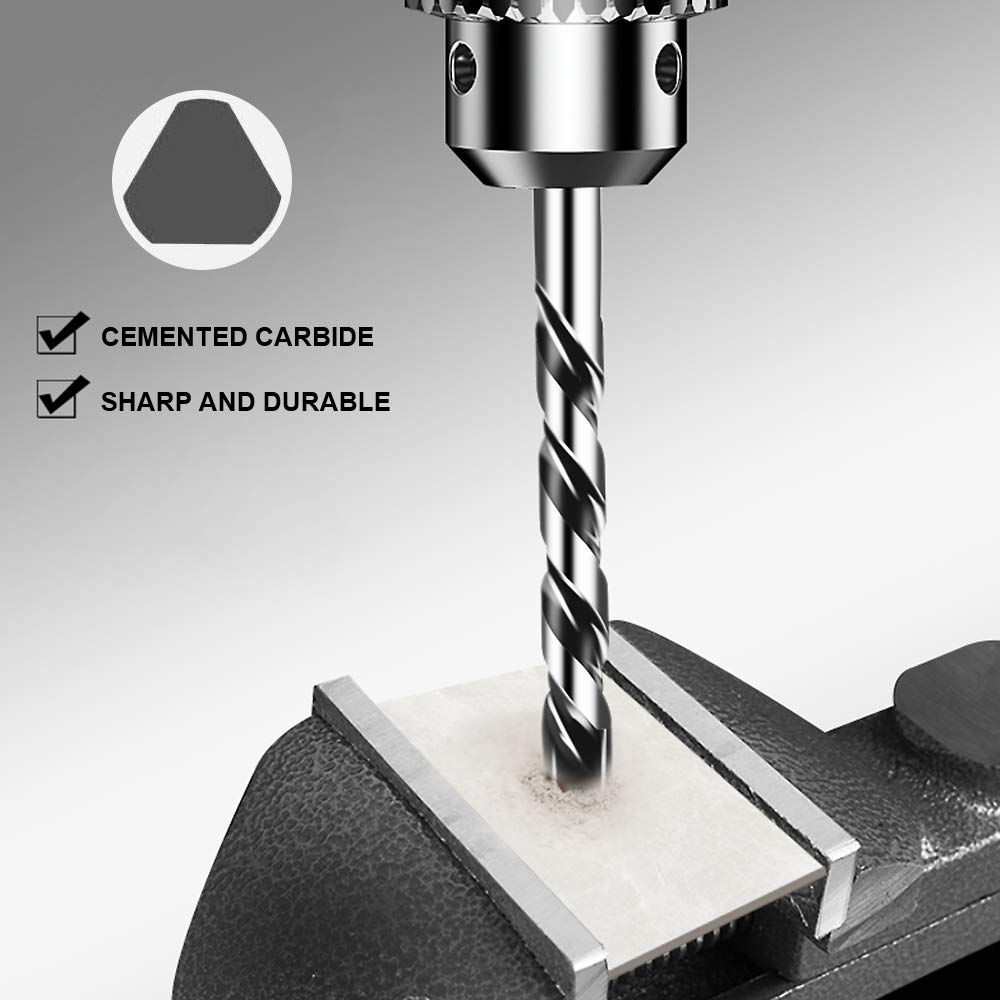 Set 10 Punte Da Trapano Da 6 Mm - Per Ceramica, Cemento, Vetro, Legno - Con Custodia - Foto 2