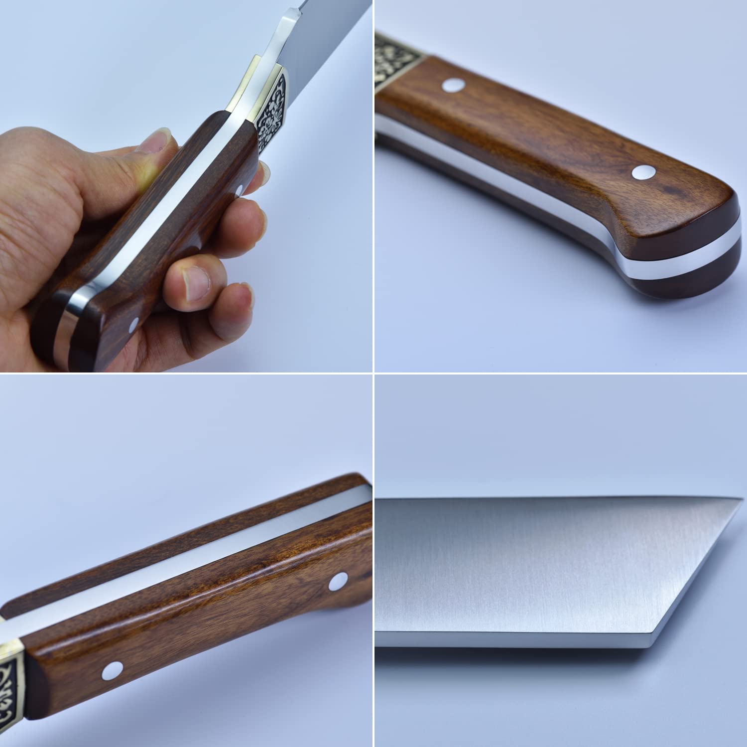 Coltello da Caccia Extra Spesso Coltelli Bushcraft, Coltello Sopravvivenza Lama Fissa 440C (MOGANO)