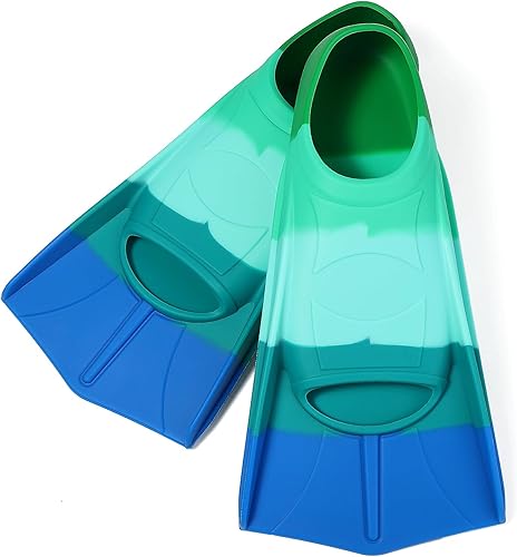 Miniatura 5 de Aletas de natación para niños, de hoja corta, antideslizantes, para entrenamiento de piscina, diseño ligero