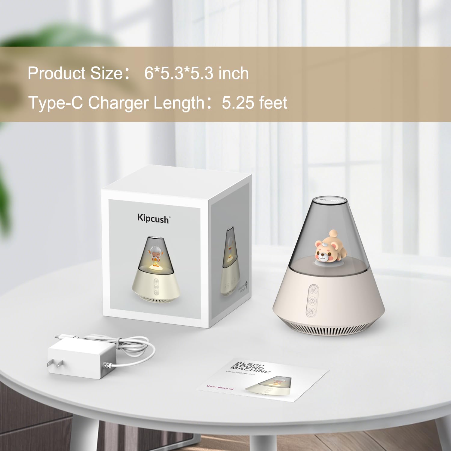 Kipcush Máquina de sonido de regalo de Navidad, máquina de sonido para bebé, luz de bebé para guardería, máquina de ruido blanco, 3 niveles de brillo, 31 niveles de volumen, 30 opciones de sonido, 6
