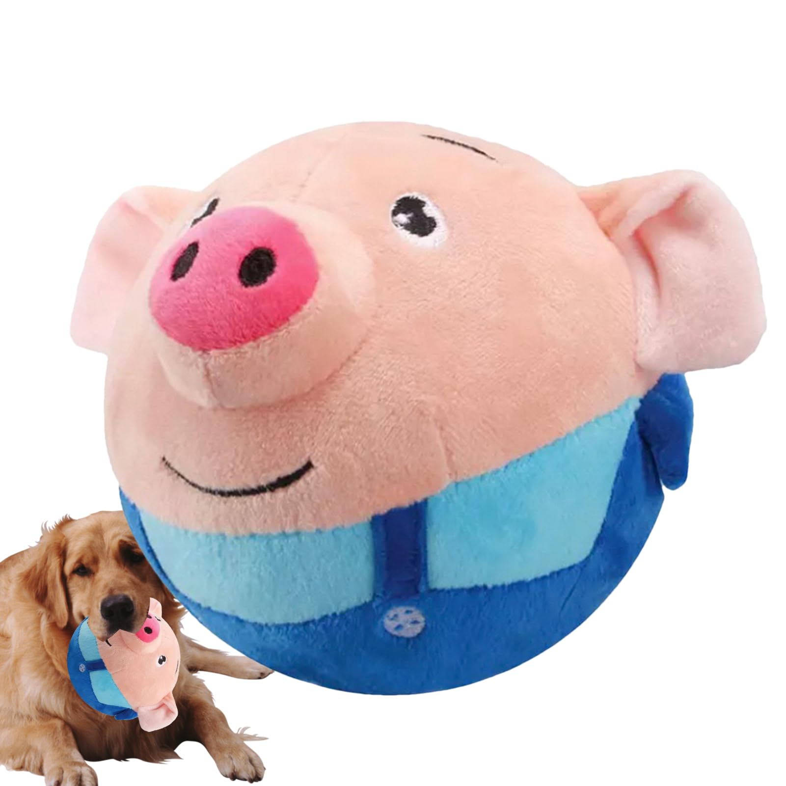 LEVABE Active Moving Pet Plush Toy - Talking Singing Soft Plush Animal Toy, Dog Training Ball, Bite-Resistant