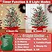 [ Timer & 8 Modes] 24 Inch Realistic Snowy Tabletop Christmas Tree PE&PVC Branches Mini Christmas Tree with 50 Warm White & Muliti Lights Red Berries Pine Cone Indoor Home Christmas Decorations