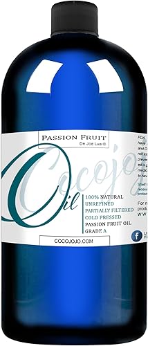 Dr Joe Lab Aceite de maracuja de maracuyá de 32 onzas 100 puro natural prensado en frío sin refinar extra virgen parcialmente filtrado grado A para