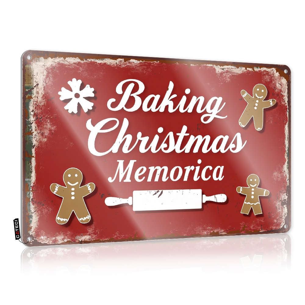 Fzfn Colour Art Outdoor Farmhouse Decor Wall Art - Baking Christmas Memories Sweet Faded Retro Style Decoration For Stair(30X40cm)
