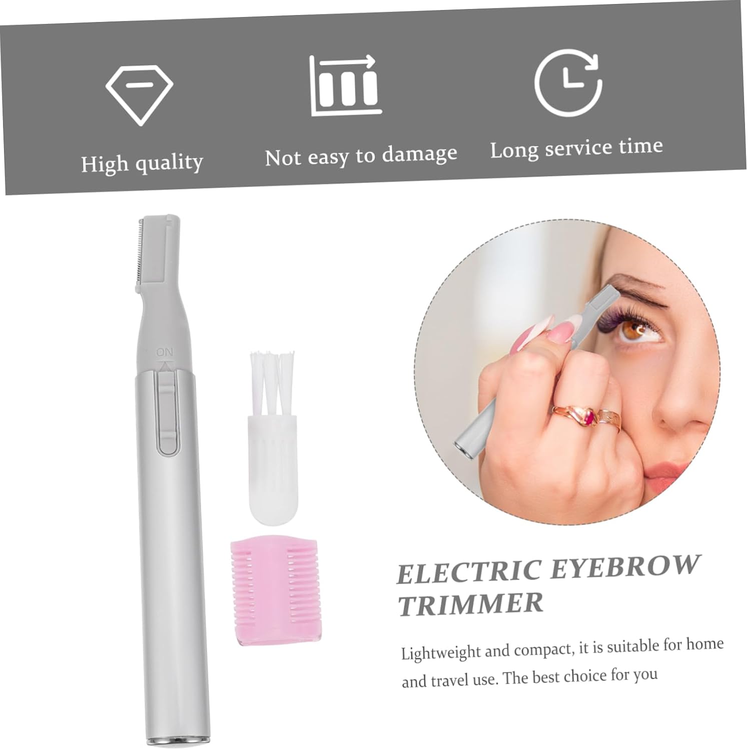 1Set Electric Eyebrow Trimmer Multifunctional Hair Removal Device for Women Portable Personal Care Tool for Eyebrows Nose and Facial Hair Ergonomic Design for and Travel