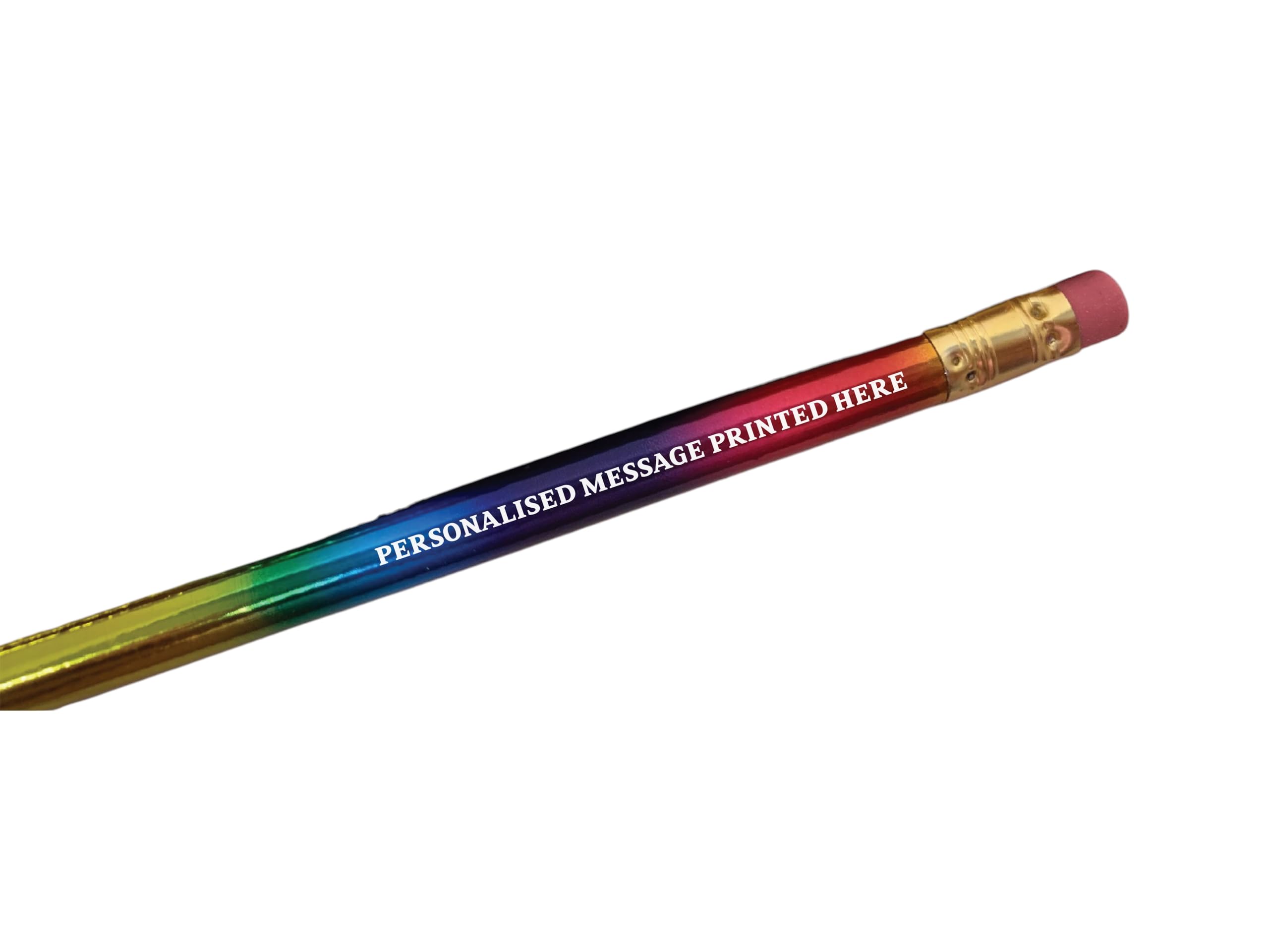 Personalised Pencils - Choice of Colours and Quantities (Rainbow Foil, 1 Pencil)