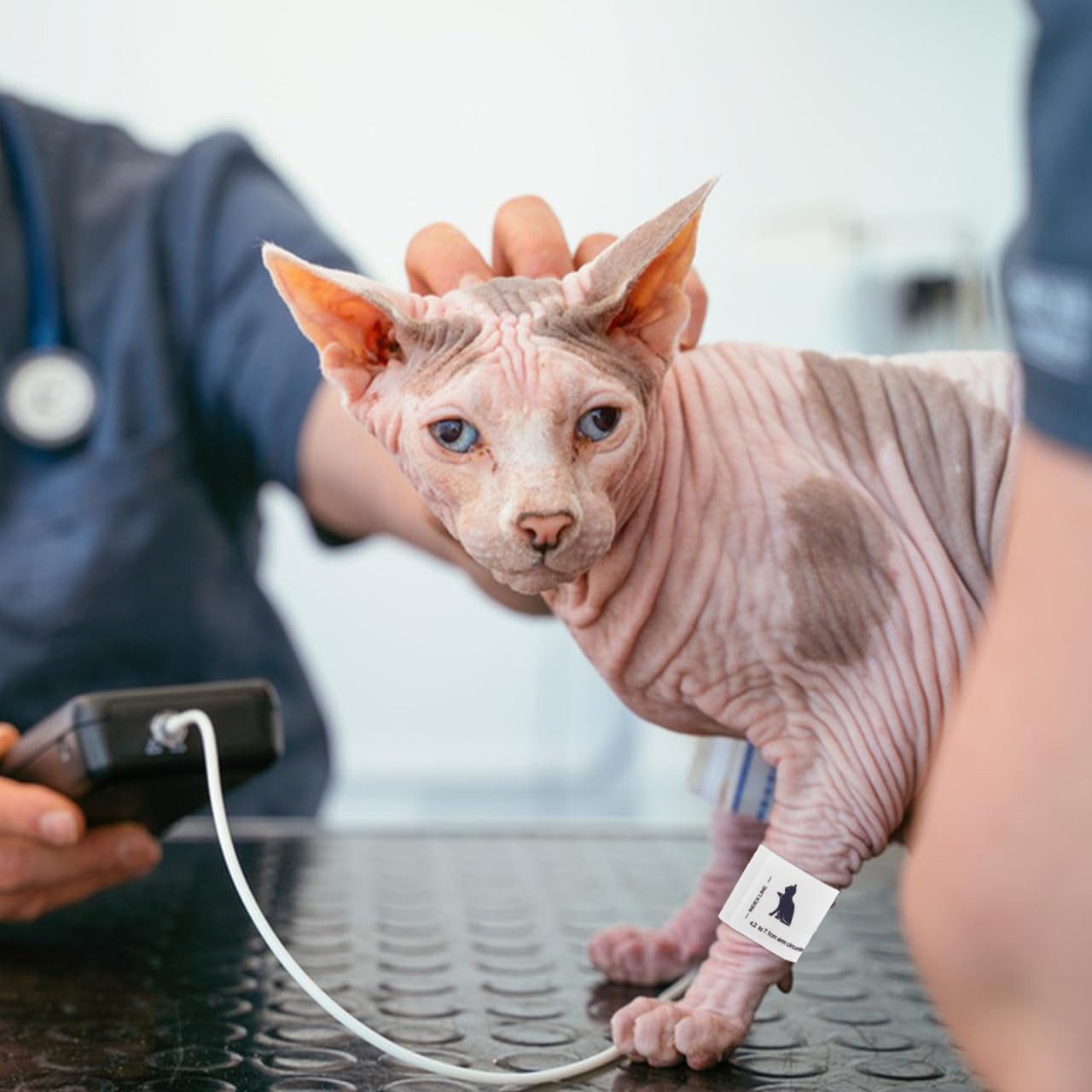 BESTYASH Manguito de presión arterial para mascotas, tamaño universal, tela no tejida, puño de TPU para gatos y animales, seguro, fácil de limpiar, fácil de usar y cómodo para monitor de presión