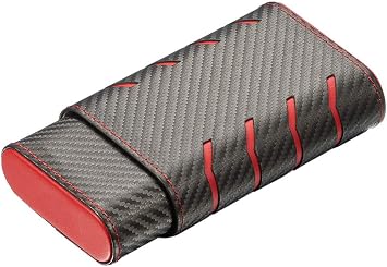 Visol Darth Maul Black Carbon Fiber Patterned Cigar Case - Holds 3 Cigars