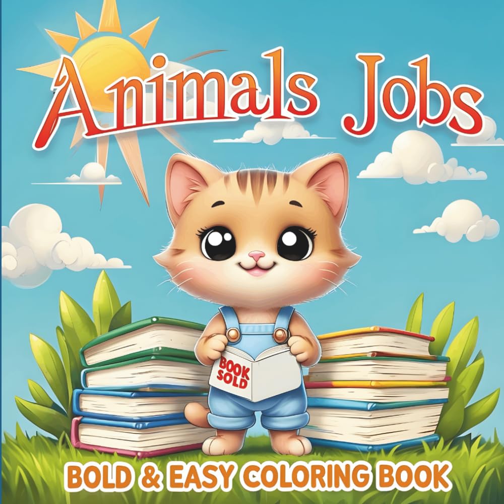 Animals Jobs Coloring Book: Bold and Easy Fun for Kids!