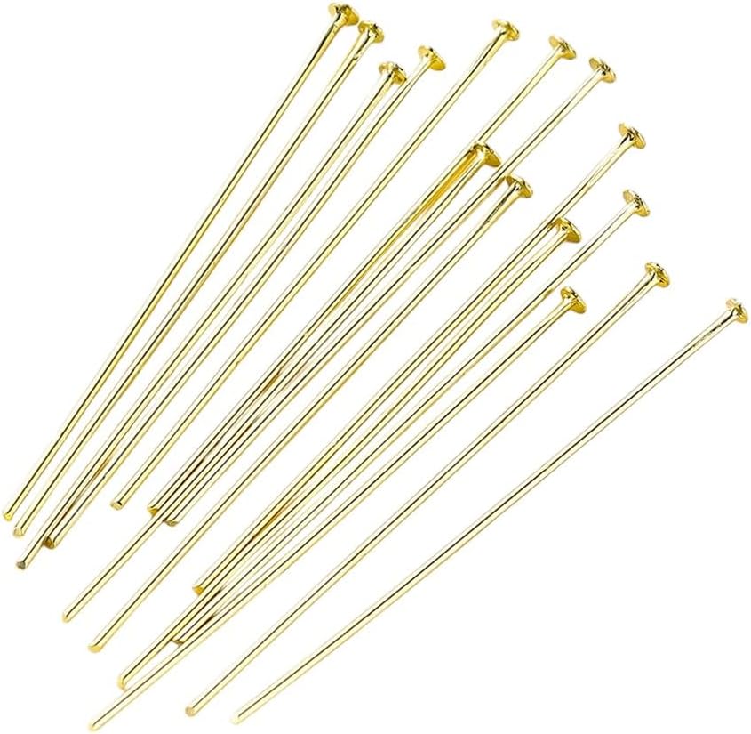 100Pcs/Lot 14K 18K Gold Plated 16-50Mm Ball Head Pins DIY Jewelry Brass Metal Flat Head Eye Head Pins Supplies